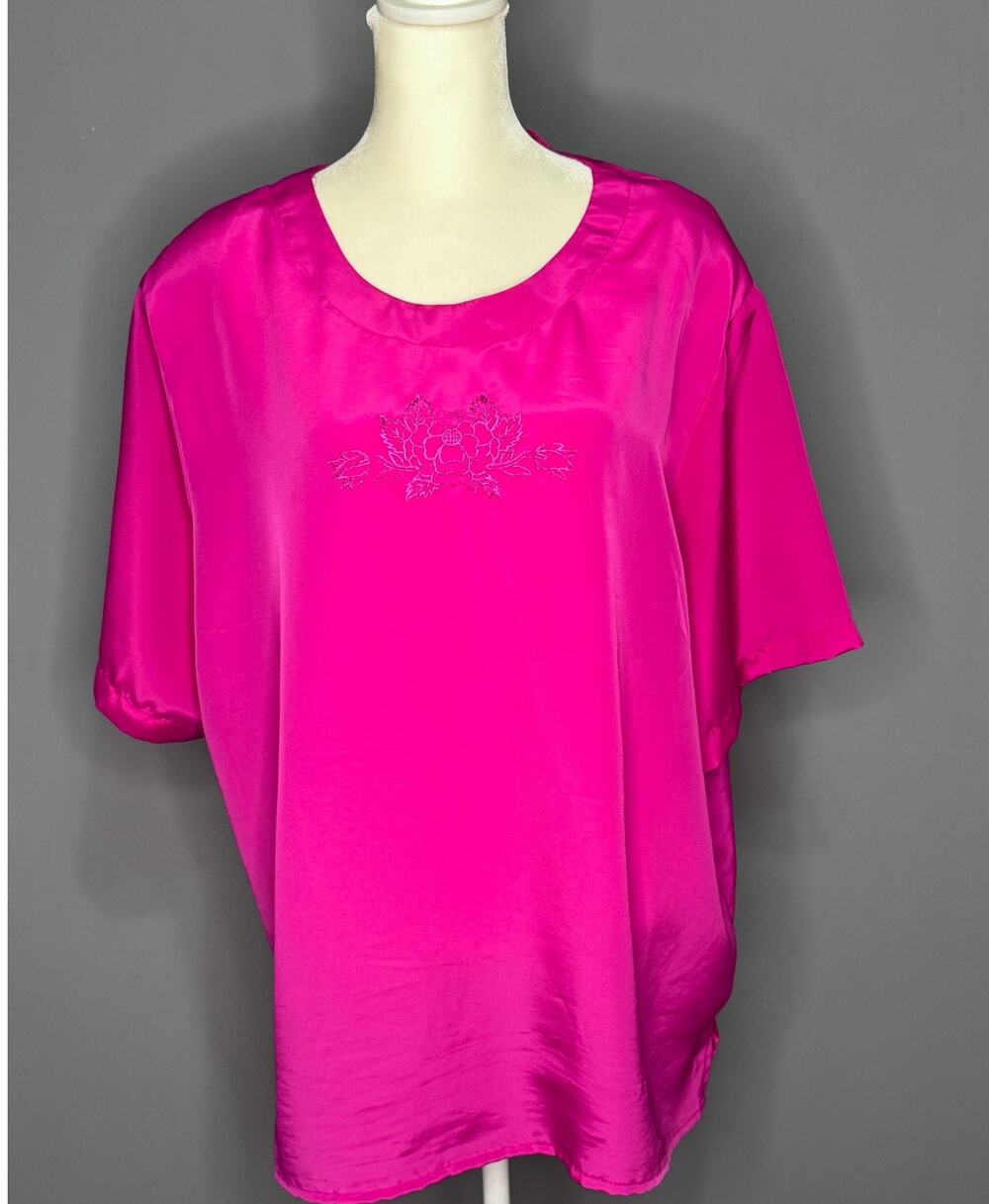 VTG Sheridan Square Dark Magenta Blouse Size: 20W 100% Polyester